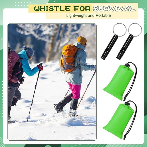 Qunclay 6 Set Emergency Sleeping Bag Portable Emergency Bivy Sack with Whistles Thermal Waterproof Survival Bag Foldable Lightweight Emergency Supplies for Outdoor Camping Hiking Running Travel in Saudi Arabia