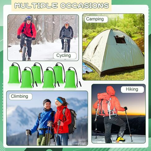 Qunclay 6 Set Emergency Sleeping Bag Portable Emergency Bivy Sack with Whistles Thermal Waterproof Survival Bag Foldable Lightweight Emergency Supplies for Outdoor Camping Hiking Running Travel in Saudi Arabia