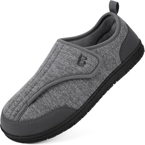 LongBay Men's Wide Slippers Adjustable Diabetic House Shoes Comfy Swollen Edema Slippers Indoor Outdoor in Kuwait