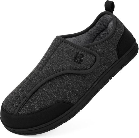 LongBay Men's Wide Slippers Adjustable Diabetic House Shoes Comfy Swollen Edema Slippers Indoor Outdoor in Saudi Arabia