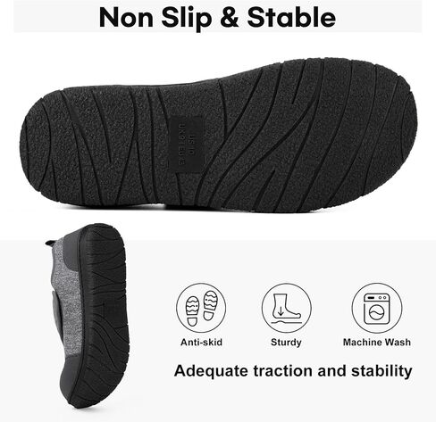 LongBay Men's Wide Slippers Adjustable Diabetic House Shoes Comfy Swollen Edema Slippers Indoor Outdoor in Kuwait