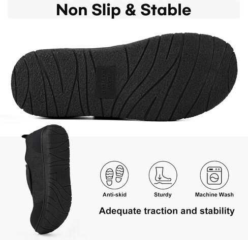 LongBay Men's Wide Slippers Adjustable Diabetic House Shoes Comfy Swollen Edema Slippers Indoor Outdoor in Saudi Arabia