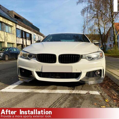شفة ممتص الصدمات الأمامي من ألياف الكربون لسيارة BMW 4 Series F32 F33 F36 M Sport 420i 428i 435i 440i 2014-2018 مصد شفة مصد للذقن مقسم مصباح الضباب (غير M ومصد قياسي) in Kuwait