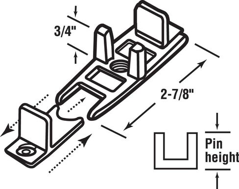Prime-Line N 6559 White Plastic, Sliding Panel Door Bottom Guides (Single Pack) in Saudi Arabia