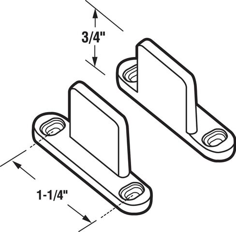 Prime-Line N 6559 White Plastic, Sliding Panel Door Bottom Guides (Single Pack) in Saudi Arabia