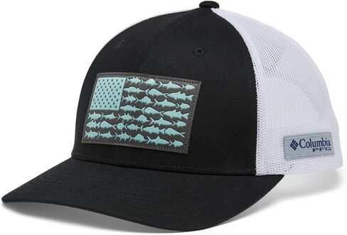 Columbia Unisex PFG Fish Flag Mesh Snap Back, Black/Dark Stone, One Size in Saudi Arabia