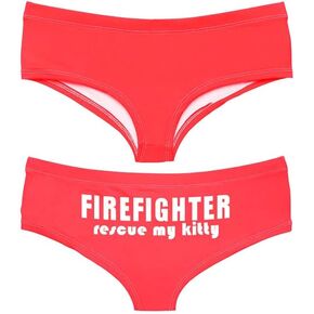 Southern Sisters Funny Women's Firefighter Panty Rescue My Kitty Novelty