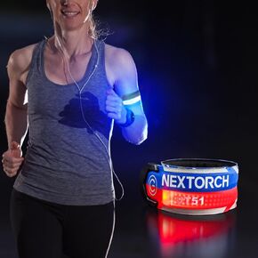 NEXTORCH LED Slap Armband Lights Rechargeable Safety Wristband Lights (1 Pack) High Visibility Reflective LED Light Up Band Slap Glow Bracele Safety Wrist Band Cycling Running Walking Joggers Gear