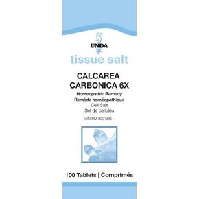 UNDA Calcarea Carbonica 6X | Homeopathic Remedy Supports Bone and Joint Health and Normal Growth | 100 Tablets