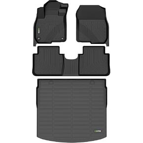 HAFIDI® Floor Mats & Cargo Liner Custom Set for 2017-2022 Honda CRV (Deck in Upper Position) All Weather Protection TPE Full Set Automotive Floor Liners Accessories - Black