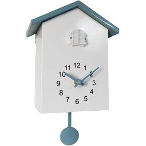 Modern Bird House Wall Clock, Cuckoo Clock For Study, Bedroom, Living Room, Kitchen, Battery Operated(Green)