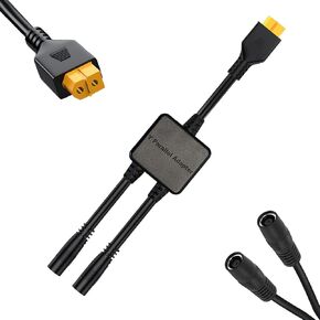 DC 8mm to XT60 Connector, DC 8mm Y Parallel Adapter, XT60 Extension Cable with Reverse Current Protection, DC 8mm to XT60 Y Splitter for Lipo Battery Pack EFDELTA River Portable Power Station