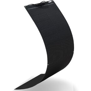Flexible Solar Panel 100W 12V Monocrystalline Solar Cell Fiberglass Lightweight Bendable Charge for RV Trailer Boat Cabin Van Car Uneven Surfaces (White)