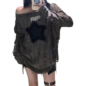 Y2k Tops Emo Tops Grunge Clothes Goth Clothes Vintage Clothes Off The Shoulder Long Sleeve Top
