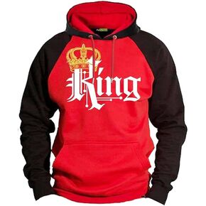 100% Cotton Heavyweight King Hoodies for Men King and Queen Matching Hoodies Couples Sweatshirt Pullover Outfit Set