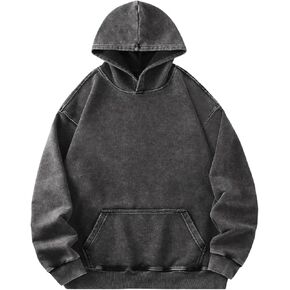 SOLY HUX Vintage Hoodies for Men Baggy Hooded Sweatshirt Pullover Top with Pocket Streetwear