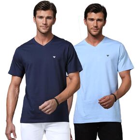 VIROH Men's and Youth 100% Supima Cotton Half Sleeve V-Neck Tshirts (Pack of 2)