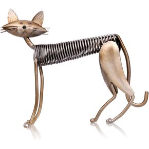 Tooarts Metal Sculpture Iron Art Cat Spring Handicraft Crafting Home Decoration Furnishing Craft