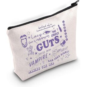 BLUPARK Singer Makeup Bag Singer Album Inspired Gift Singer Merch Singer Fans Gift Singer Sour Gift Sour Album Cosmetic Bag Musical Lyrics Gift (Lacy Guts)
