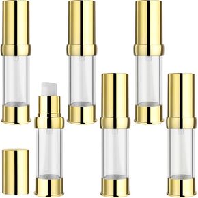 6 Pcs 30ml/1oz Vacuum Bottle Airless Pump Dispenser Refillable Travel Size Makeup Containers for Cosmetic Lotion Cream Moisturizer Shampoo