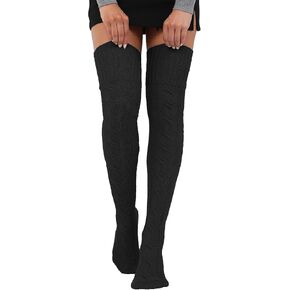 Leoparts Women's Knitted Thigh High Socks Winter Soft Extra Long Over Knee High Stocking Leg Warmers