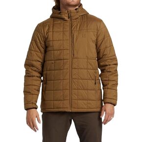 Billabong Men's A/div Journey Puffer Jacket - 100% Recycled Polyester - Hooded Neck and Long Sleeves Full Zip Jacket - Perfect for Hiking and the Outdoor Adventures, Otter, X-Large