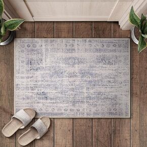 Sorbus 3x5 Area Rug for Entryway, Machine Washable, Non-Slip, Vintage Rug - Low Pile Non-Shedding Indoor Rugs for Living Room, Kitchen, Bedroom - Soft Indoor Carpet Throw Rugs with Rubber Backing
