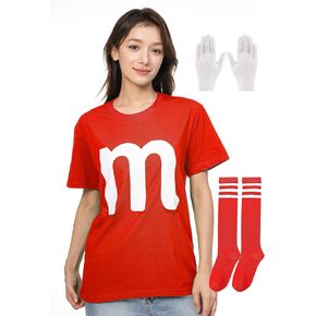 M Letter Halloween Team Womens Costumes M T-Shirts Socks