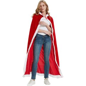 Christmas Cloak, Santa Velvet Robe Cape for Women Kids Gifts Christmas Decoration Cosplay Christmas Costume Party