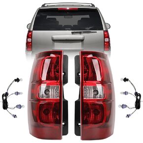 Dasbecan Rear Tail Light Assembly Compatible With 2007-2014 Tahoe Suburban Taillights With Bulbs & Wiring Harness Replaces# GM2801196 GM2800196 (Rear Left and Right Side)