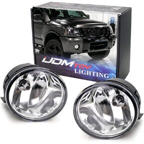 iJDMTOY OEM-Spec Xenon White LED Bulb Fog Light Assemblies Kit, Compatible With 2004-2014 Nissan Titan, 2005-2007 Nissan Armada