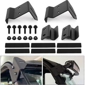 PSLER 50 inch Curved Straight LED Light Bar Upper Winshield Mouting Brackets for Ranger 500 570 900 1000 2013-2019, No Need Drilling