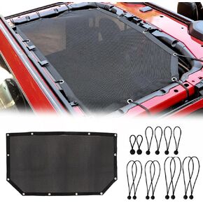 Sunshade for Jeep Wrangler JL 2018-2023 Wrangler Accessories, Front & Rear Mesh Sun Shade for Jeep JL Unlimited - Blocks UV, Wind, Noise - Bikini Top Cover for Sport, Sport (Star)