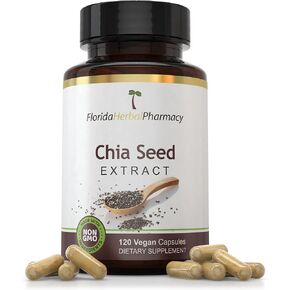 Florida Herbal Pharmacy, Chia Seed Extract Capsules 10:1 (120 Capsules) 500 mg per Capsule, 1000 mg Serving