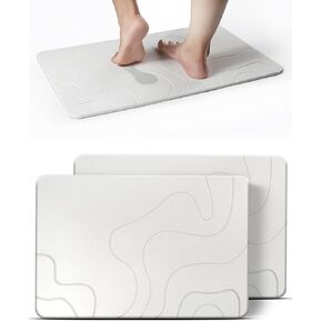 Stone Bath Mat, Diatomaceous Earth Bath Mat Stone - Quick Dry Bath Mat - Non-Slip Shower Stone Bath Mats for Bathroom - 23.6x15.3 inch Durable Bath Stone Mat Large (Pack of 1 - Gray)