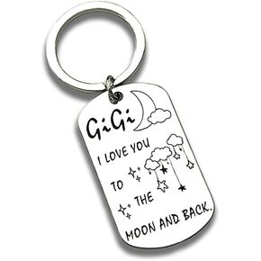 Gigi Gifts Keychain Best Birthday Keychain Gifts for Women Mom Grandma from Daughter Son Nana Gigi Gift for Christmas I Love You to the Moon and Back