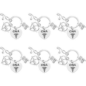 Xiahuyu 6 Pcs CNA Gifts Certified Nursing Assistant Keychain CNA Appreciation Gifts CNA Gifts for CNA Week CNA Student Gift CNA Graduation Gift Christmas Birthday Leaving Retirement Gift