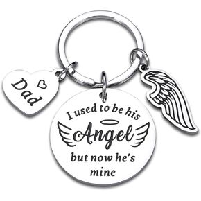 Sympathy Gifts for Loss of Dad Guardian Angel Keychain Memorial Gifts for Daughter Son in Memory of Daddy Comfort Get Well Soon Gifts for Family Friends Remembrance Keychain Keepsake Jewelry Gifts Dad
