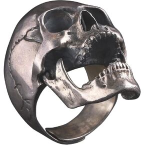 Skull Ring 925 Sterling Silver Handcrafted Gothic Rock Punk Diablo Vintage Cocktail Party Biker Retro [Standard 60021]