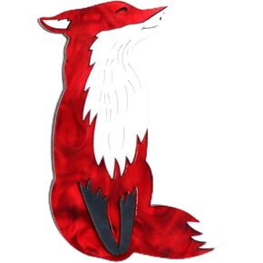 Fox Pin Brooch, Acrylic Pin Red Fox for Women and Men