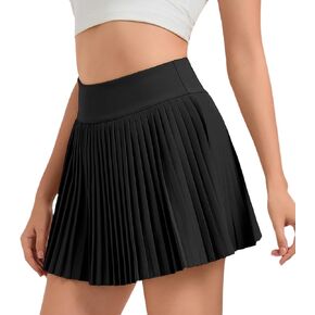Womens Skorts Athletic Skater High Waisted Tennis Skirts with Shorts Pockets Workout Golf Pleated Skirt