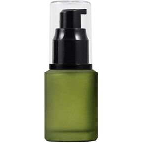 1PC 60ML / 2 Ounce Empty Upscale Glass Refillable Lotion Pump Bottle for Cosmetic Make Up Cream Liquid Gels Serums Separate Dispenser Container (Green)