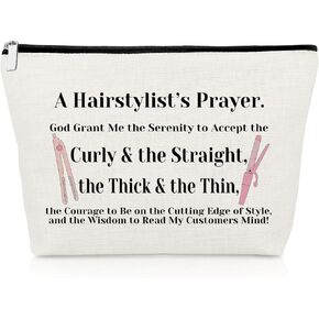 Hairdresser Gift for Women Hair Stylist Gifts Makeup Bag Funny Birthday Gift for Hair Dresser Stylists Barber Hairstylist Gifts Cosmetic Bag Appreciation Gift Cosmetology Graduate Gift Cosmetic Pouch
