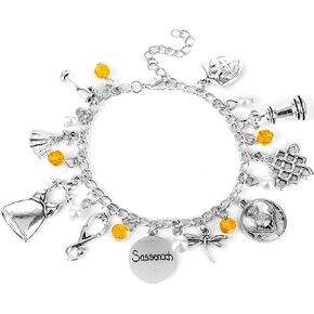 Blingsoul Disc Outlendr Charm Bracelets for Women - Silver Lucky Charms Outlndr Merchandise Birthday Jewelry Gifts