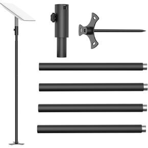 Starlink Gen 2 Ground Mount with Pipe Adapter Long Pole Mount with 4 Extension Pipes for Starlink V2 Dish Antenna 5.2 FT Starlink Pole Mounting Kit for RV,Patios,Earth,Roof