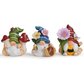 Hodao Spring Gnomes 3 Pcs Honey Bee Gnome Decorations Handmade Elf Dwarf Figurines Home Kitchen Farmhouse Holiday Festival Party Gifts(Multicolor Honey Bee Gnome)
