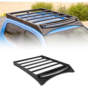 Rago Roof Rack with Light Pocket Front Fairing for 2016-2023 Toyota Tacoma | Mount One 40" Radiused or Straight Light Bar or Mount Ten 3" Cube Lights | Versatile Storage Solutions | Made in The USA