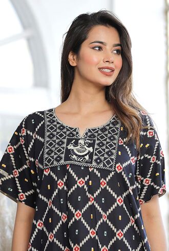 Cotton Embroidery Nighty for Womens/Girls (Z2) in Saudi Arabia
