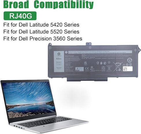 استبدال بطارية الكمبيوتر المحمول M69D0 لأجهزة الكمبيوتر المحمول Dell Latitude 5530 5430 5330 Series Notebook 08WRCR 8WRCR أسود 11.25 فولت 41 وات 3467 مللي أمبير في الساعة in Saudi Arabia