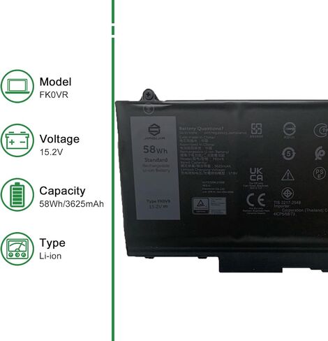 استبدال بطارية الكمبيوتر المحمول M69D0 لأجهزة الكمبيوتر المحمول Dell Latitude 5530 5430 5330 Series Notebook 08WRCR 8WRCR أسود 11.25 فولت 41 وات 3467 مللي أمبير في الساعة in Saudi Arabia